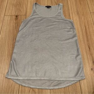 Trouve Textured Silver Tank Top Blouse